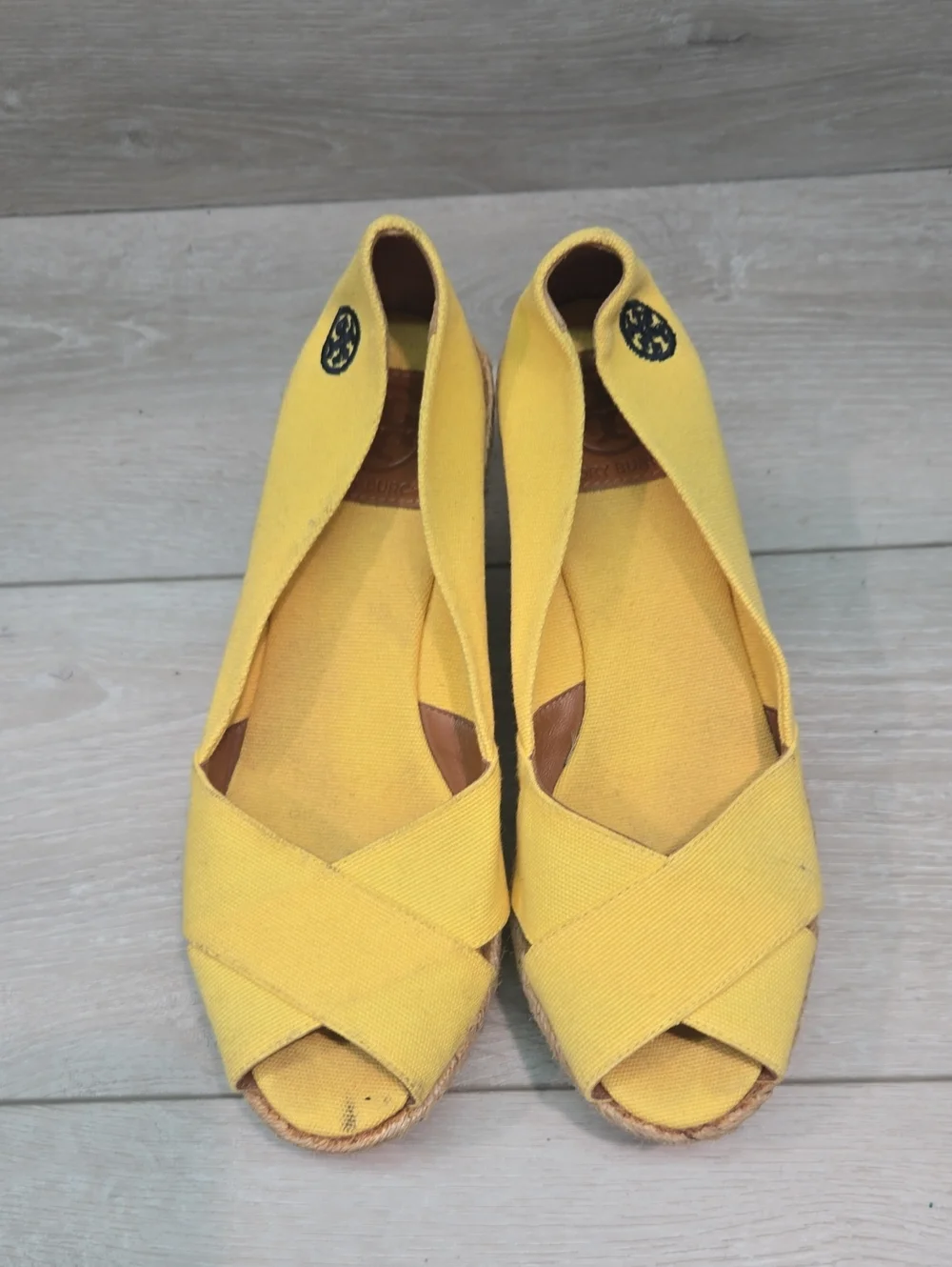Tory Burch Women Filipa Espadrille Wedge Open Toe Shoes Sandals Sz 8B